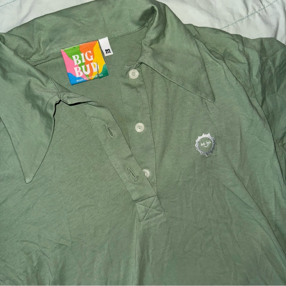 Big Bud Press Green Short Sleeve Polo